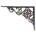 PENNSYLVANIA DUTCH MOTIF SHELF BRACKETS W/SAT. BLK