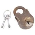 RUSTIC STEEL & BRASS PADLOCK W/2 KEYS
