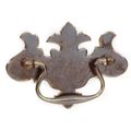 4 1/2L X 3 1/8W STAMPED ANTQ BRASS BAIL PULL