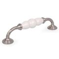 PORCELAIN HANDLE W/BRUSHD CHROME BASE