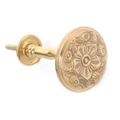 SOLID BRASS DAISY BUTTON TIE BACK--POL BRASS