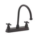 8 GOOSENECK KITCHEN FAUCET W/METAL CROSS HANDLES