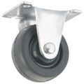 RIGID TOP PLATE CASTER W/ BLACK RUBBER WHEEL