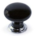 Black Porcelain Knob With Chrome Base