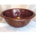 Wind River Fleur De Lis Round Copper Self Rimming Sink