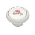 Belwith Keeler English Cozy Rose Knob With Gold Band