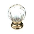 Belwith Keeler Luster Glass Melon Knob With Brass Base