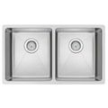 Restorers 31 X 18 Undermount 50/50 Double Bowl Stainless Steel Kitchen Sink With Coved Corners