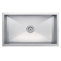 Restorers 33 X 19 Zero Radius Single Bowl Stainless Steel Hand Made Kitchen Sink