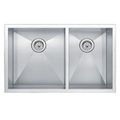 Restorers 33 X 20 Zero Radius 60/40 Double Bowl Stainless Steel Hand Made Kitchen Sink
