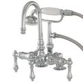Restorers Vintage 3 3/8 Inch Code Deck Mount Goose Neck Tub Faucet With Hand Shower