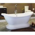 Restorers 68 Inch Double Slipper Pedestal Acrylic Bath Tub