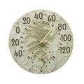 14.5MOSS GREEN THERMOMETER CLOCK  *DS*