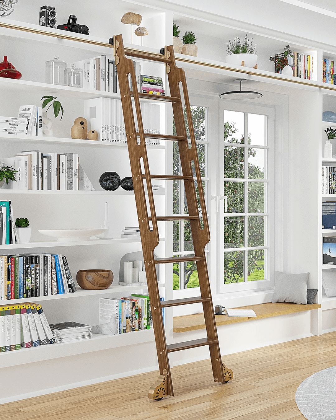 Library Ladder installed in home