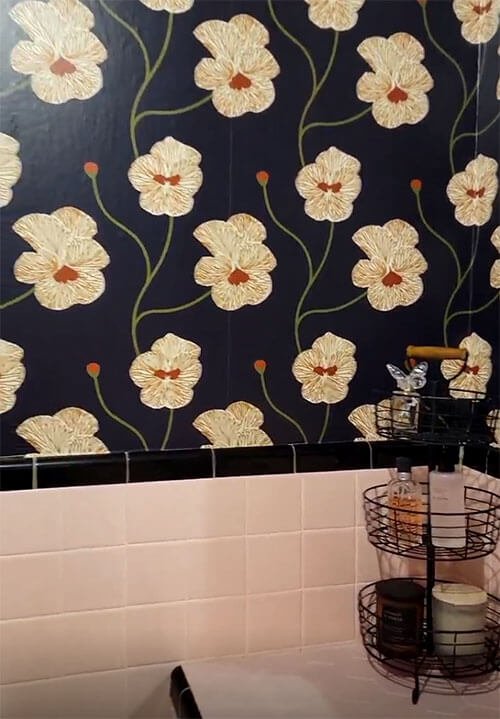 Finished peel and stick wallpaper installation