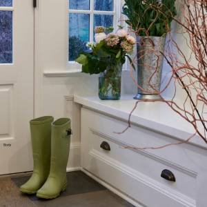 simple mudroom with bench