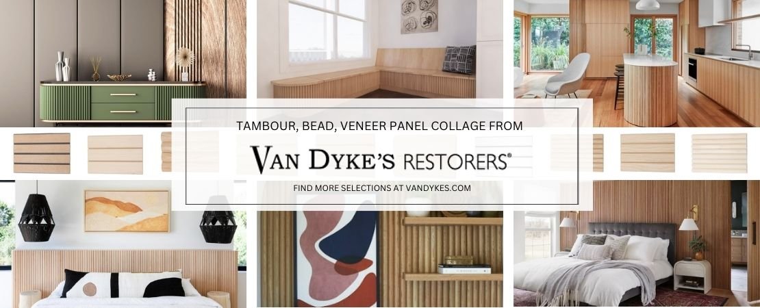 tambour panels used for accent walls and furniture features
