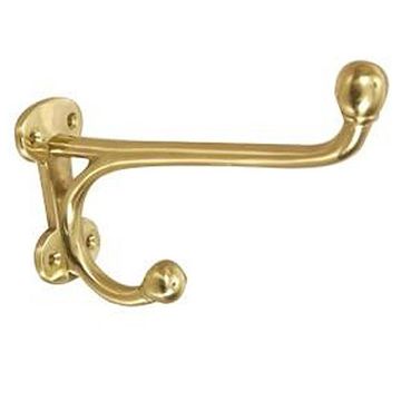 Restorers Heavy Duty Harness Coat Hook Brass Ironimage