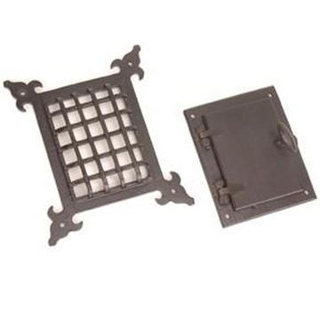 BLK POWD COAT CAST IRON SPEAK EASY DOOR GRILLEimage