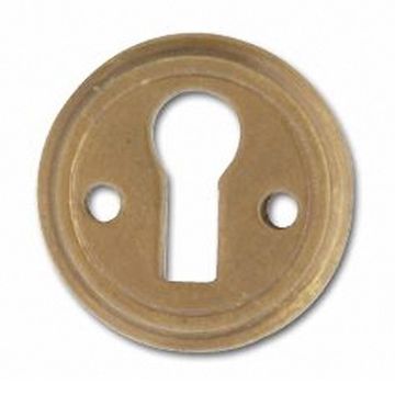 ANTQ BRASS VICTORIAN ESCUTCHEON W/FASTENERSimage