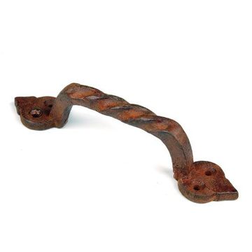 RUSTED&WAXED IRON TWISTED HANDLE SASH LIFTimage