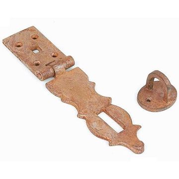 8 RUSTED IRON MED TRUNK HASP/CATCH SETimage