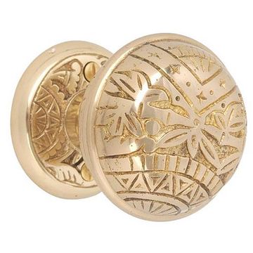POL BRASS EASTLAKE KNOB & ROSETTEimage