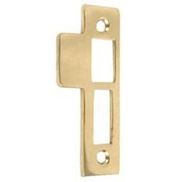 SM LACQ BRASS DEADBOLT STYLE STRIKE PLATEimage