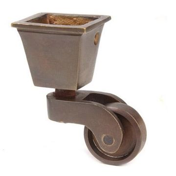 ANTIQUE BRASS SQUARE CUP CASTERimage