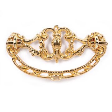 CAST BRASS DRAWER PULL W-3 7/8 H-2 BORE-3image