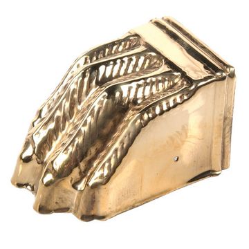 STAMPED BRASS 2 5/8 OL LION CLAW FOOT TOE CAPimage