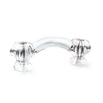 CLEAR GLASS BRIDGE HANDLE     3 BOREimage