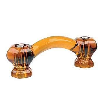 AMBER GLASS BRIDGE HANDLE     3 BOREimage