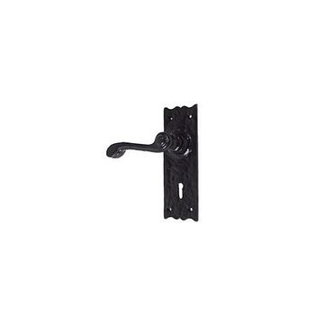 BPC IRON DOOR LEVER W/ BACKPLATEimage