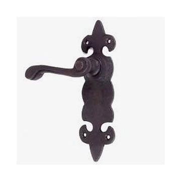 OIL BLACK IRON DOOR LEVER W/BACKPLATEimage