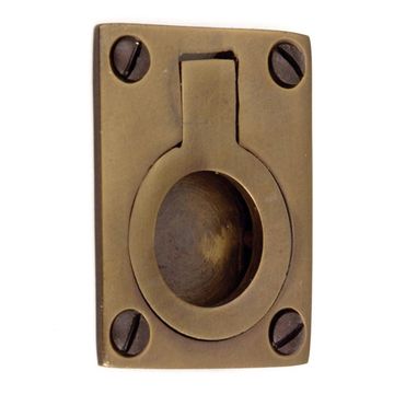 1 1/2 ANTQ BRASS RECTANGULAR FINGER PULLimage