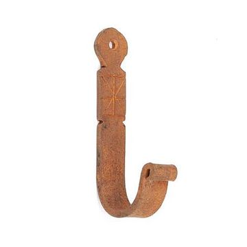RUST HAND FORGED IRON SINGLE HOOKimage