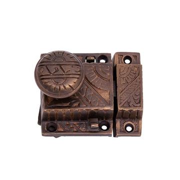 ANTQ BRASS VICT SCREEN DOOR LOCK SETimage