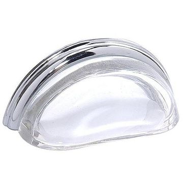 POL CHROME/TRANSP CLEAR GLASS BIN PULLimage