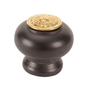 EASTLAKE KNOB-EBONIZED LARGE     1 3/8image