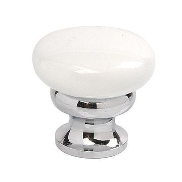 WHITE/POLISHED CHROME MUSHROOM METAL KNOimage