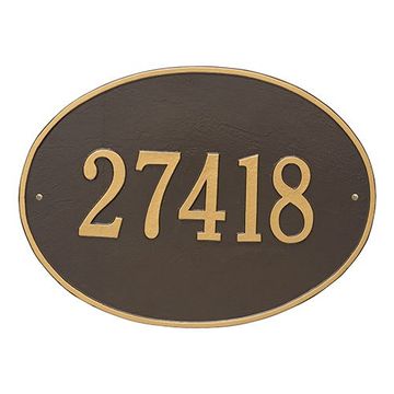 BRNZ W/GOLD LETTER WALL ESTATE 19X14/1 LINE *DSimage