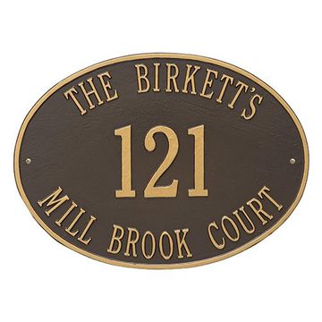 BRNZ W/GOLD LETTER WALL ESTATE 19X14 3 LINE *DS*image
