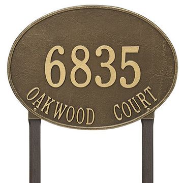ANTQ BRASS LAWN ESTATE GOLD LETTER 2 LINE   *DS*image