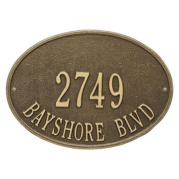 ANTQ BRASS WALL STANDARD 2 LINE (GOLD LETTER) *DS*image