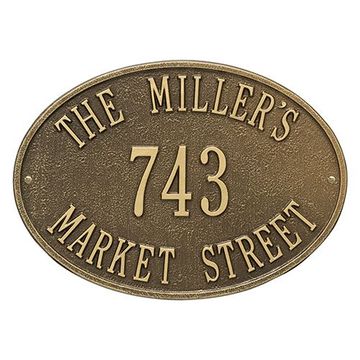 ANTQ BRASS WALL STANDARD 3 LINE (GOLD LETTER) *DS*image