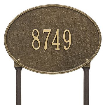 ANTQ BRASS LAWN STANDARD 1 LINE (GOLD LETTER) *DS*image