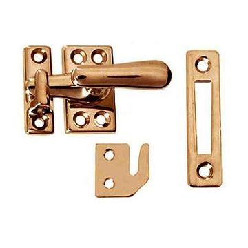 POL LACQ BRASS CASEMENT LATCH W/3 CATCHESimage