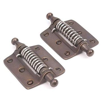 HVY DUTY ANTQ BRASS SCREEN DOOR HINGE W/FINIAimage