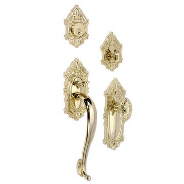 S HNDL/EGG KNOB PVD BRASS GRANDE VICTORIAN DOOR SETimage